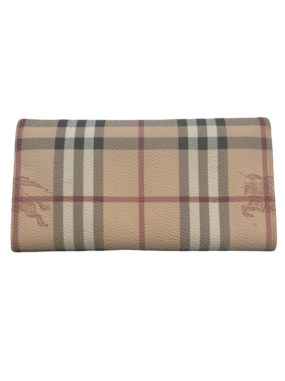 Authentic Burberry Haymarket Check Long Continental Tan Check Wallet - Picture 2 of 12